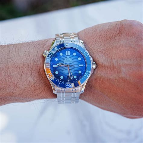 omega seamaster blue dial silver bezel|omega seamaster 300m summer blue.